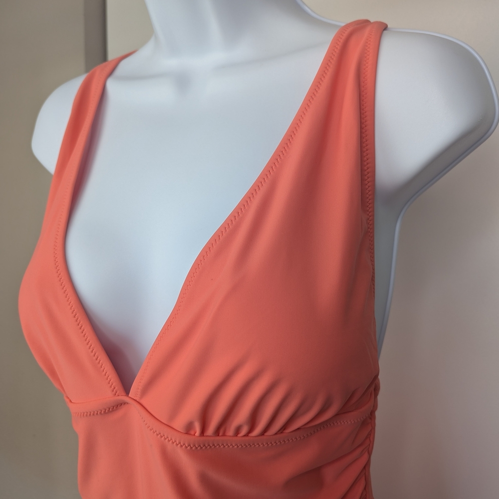 Beachsissi XL One Piece Tankini Top Adjustable Straps Coral NWT Bathing Suit - Picture 6 of 13